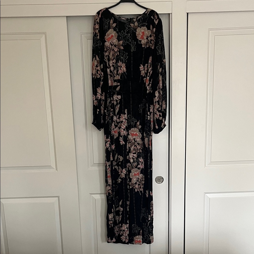 Floral Black Anthropologie Jumpsuit